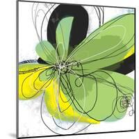 Green Pop Petals 1-Jan Weiss-Mounted Art Print