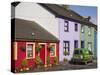Green Post Van Outside Houses in Main Street of Historical Village on Ring of Beara Tourist Route-Pearl Bucknall-Stretched Canvas