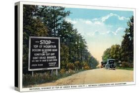 Green Ridge, Maryland - National Road at Summit Scene-Lantern Press-Stretched Canvas