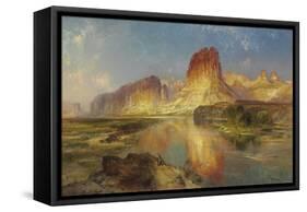 Green River of Wyoming, 1878-Moran-Framed Stretched Canvas