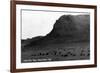 Green River, Wyoming - View of Man's Face Rock-Lantern Press-Framed Art Print