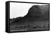 Green River, Wyoming - View of Man's Face Rock-Lantern Press-Framed Stretched Canvas