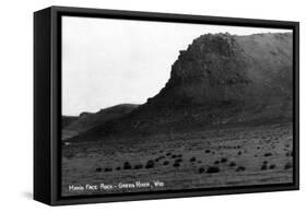 Green River, Wyoming - View of Man's Face Rock-Lantern Press-Framed Stretched Canvas