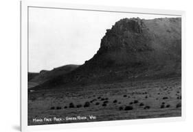 Green River, Wyoming - View of Man's Face Rock-Lantern Press-Framed Art Print