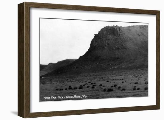 Green River, Wyoming - View of Man's Face Rock-Lantern Press-Framed Art Print