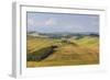 Green rolling hills and farm houses of Crete Senesi (Senese Clays), Province of Siena, Tuscany, Ita-Roberto Moiola-Framed Photographic Print