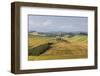 Green rolling hills and farm houses of Crete Senesi (Senese Clays), Province of Siena, Tuscany, Ita-Roberto Moiola-Framed Photographic Print