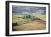 Green rolling hills and farm houses of Crete Senesi (Senese Clays), Province of Siena, Tuscany, Ita-Roberto Moiola-Framed Photographic Print