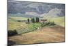 Green rolling hills and farm houses of Crete Senesi (Senese Clays), Province of Siena, Tuscany, Ita-Roberto Moiola-Mounted Photographic Print