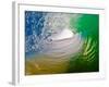 Green Room-Beautiful green pitching wave, Hawaii-Mark A Johnson-Framed Photographic Print