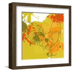 Green Rooster-Irena Orlov-Framed Art Print