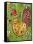 Green Rooster-Jill Mayberg-Framed Stretched Canvas