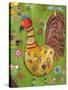 Green Rooster-Jill Mayberg-Stretched Canvas