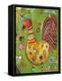 Green Rooster-Jill Mayberg-Framed Stretched Canvas