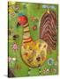 Green Rooster-Jill Mayberg-Stretched Canvas