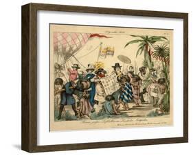 Green's Hot Air Balloon in the Antipodes, C.1840-Johann Wenzel Zinke-Framed Giclee Print