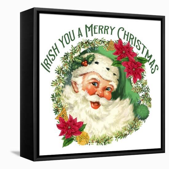 Green Santa Merry Christmas-Allen Kimberly-Framed Stretched Canvas