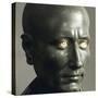 Green Schist Bust of Julius Caesar with Marble Eyes, Detail of Face, 1-50 AD-null-Stretched Canvas