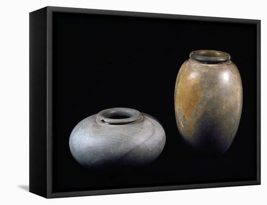 Green Schist Vases, from Abydos, Old Kingdom-null-Framed Stretched Canvas