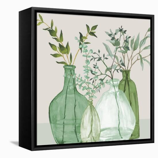 Green Serenity Accents-Elizabeth Medley-Framed Stretched Canvas