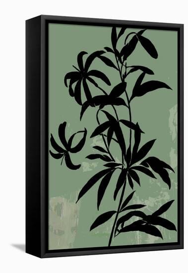 Green Silhouette I-Asia Jensen-Framed Stretched Canvas