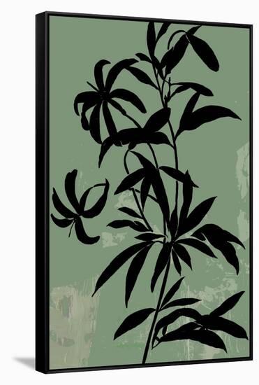 Green Silhouette I-Asia Jensen-Framed Stretched Canvas