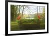 Green Sofa And Flamingos-Eleni Tzima-Framed Photographic Print