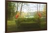 Green Sofa And Flamingos-Eleni Tzima-Framed Photographic Print