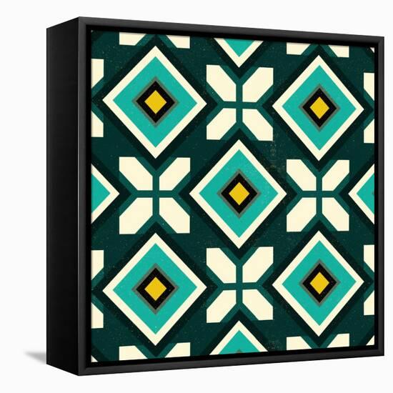 Green Spanish tile, 2018-Andrew Watson-Framed Stretched Canvas