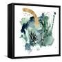 Green Splash Abstract I-Jennifer Parker-Framed Stretched Canvas