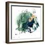 Green Splash Abstract II-Jennifer Parker-Framed Art Print