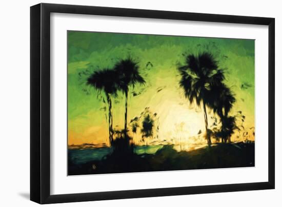 Green Sunset - In the Style of Oil Painting-Philippe Hugonnard-Framed Giclee Print