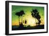 Green Sunset - In the Style of Oil Painting-Philippe Hugonnard-Framed Giclee Print