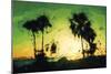 Green Sunset - In the Style of Oil Painting-Philippe Hugonnard-Mounted Giclee Print