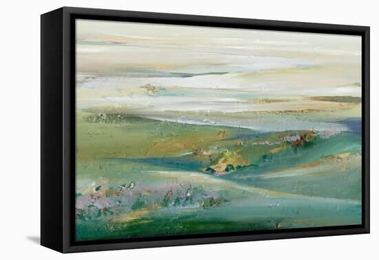 Green Sunset Pasture-null-Framed Stretched Canvas