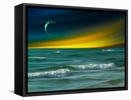 Green Surfer-Josh Adamski-Framed Stretched Canvas