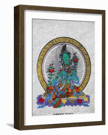 Green Tara, Buddhist Symbol of Prosperity, Kopan Monastery, Bhaktapur, Nepal, Asia-Godong-Framed Photographic Print