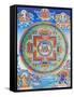 Green Tara Mandala depicting the maternal protector from all dangers in the ocean of existence-Nepalese School-Framed Stretched Canvas
