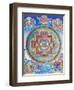 Green Tara Mandala depicting the maternal protector from all dangers in the ocean of existence-Nepalese School-Framed Giclee Print