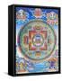 Green Tara Mandala depicting the maternal protector from all dangers in the ocean of existence-Nepalese School-Framed Stretched Canvas