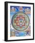 Green Tara Mandala depicting the maternal protector from all dangers in the ocean of existence-Nepalese School-Framed Giclee Print