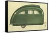 Green Tear-Drop Travel Trailer-null-Framed Stretched Canvas