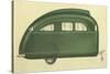 Green Tear-Drop Travel Trailer-null-Stretched Canvas