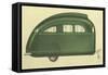 Green Tear-Drop Travel Trailer-null-Framed Stretched Canvas