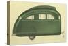 Green Tear-Drop Travel Trailer-null-Stretched Canvas