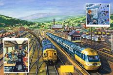 The Diesel-Powered 'Inter-City 125' Alongside a Train of Special Malt Containers Hauled-Green-Giclee Print