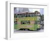 Green Tram, Central, Hong Kong Island, Hong Kong, China-Amanda Hall-Framed Photographic Print