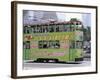 Green Tram, Central, Hong Kong Island, Hong Kong, China-Amanda Hall-Framed Photographic Print