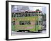 Green Tram, Central, Hong Kong Island, Hong Kong, China-Amanda Hall-Framed Photographic Print