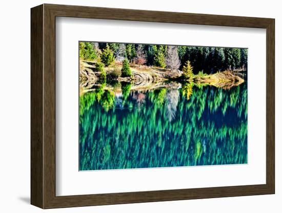 Green Trees Gold Lake Reflection Snoqualmie Pass, Washington State-William Perry-Framed Photographic Print